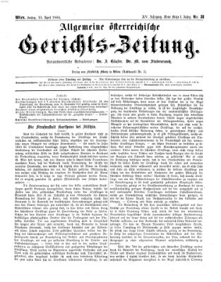 Allgemeine österreichische Gerichts-Zeitung Freitag 15. April 1864