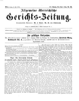 Allgemeine österreichische Gerichts-Zeitung Freitag 8. Juli 1864