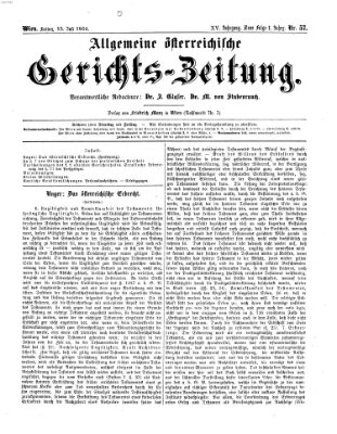 Allgemeine österreichische Gerichts-Zeitung Freitag 15. Juli 1864