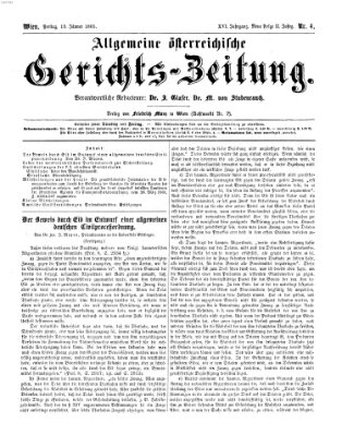 Allgemeine österreichische Gerichts-Zeitung Freitag 13. Januar 1865