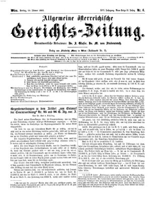 Allgemeine österreichische Gerichts-Zeitung Freitag 20. Januar 1865