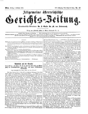 Allgemeine österreichische Gerichts-Zeitung Freitag 3. Februar 1865