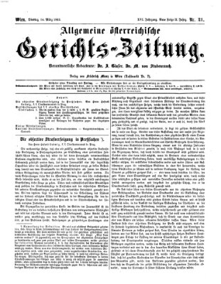 Allgemeine österreichische Gerichts-Zeitung Dienstag 14. März 1865