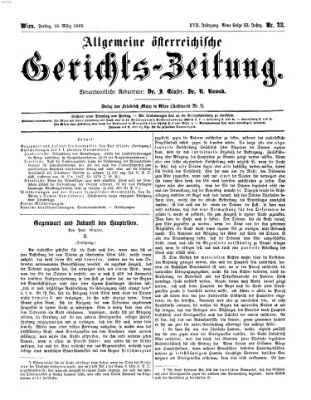 Allgemeine österreichische Gerichts-Zeitung Freitag 16. März 1866