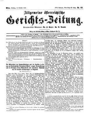 Allgemeine österreichische Gerichts-Zeitung Dienstag 16. Oktober 1866