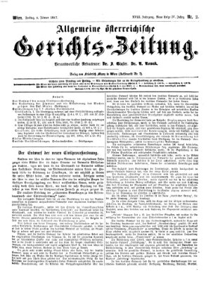 Allgemeine österreichische Gerichts-Zeitung Freitag 4. Januar 1867