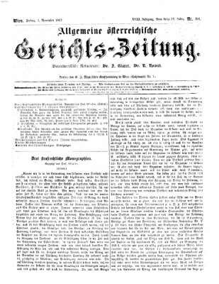 Allgemeine österreichische Gerichts-Zeitung Freitag 1. November 1867