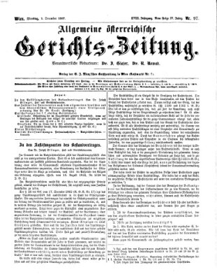 Allgemeine österreichische Gerichts-Zeitung Dienstag 3. Dezember 1867