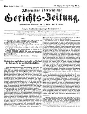 Allgemeine österreichische Gerichts-Zeitung Freitag 31. Januar 1868
