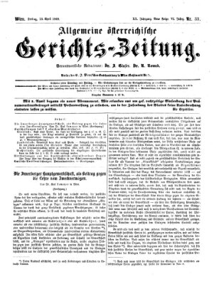 Allgemeine österreichische Gerichts-Zeitung Freitag 23. April 1869