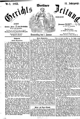 Berliner Gerichts-Zeitung Donnerstag 1. Januar 1863