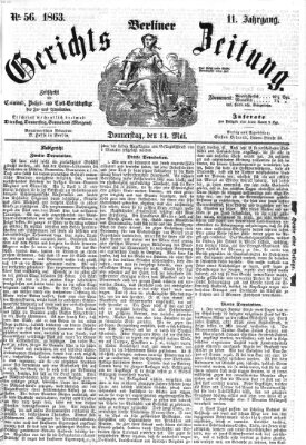Berliner Gerichts-Zeitung Donnerstag 14. Mai 1863