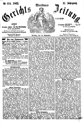 Berliner Gerichts-Zeitung Dienstag 29. September 1863