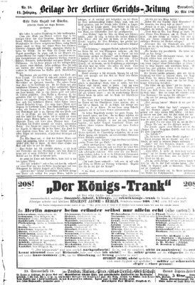 Berliner Gerichts-Zeitung Samstag 20. Mai 1865