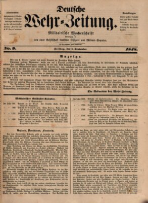 Deutsche Wehr-Zeitung (Preußische Wehr-Zeitung) Freitag 1. September 1848