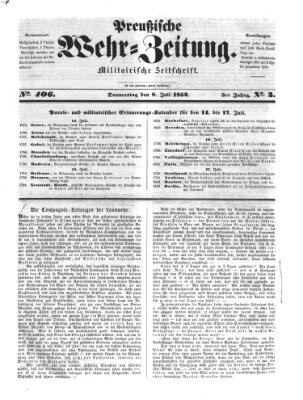 Preußische Wehr-Zeitung Donnerstag 8. Juli 1852