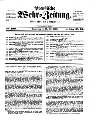Preußische Wehr-Zeitung Donnerstag 19. Mai 1853