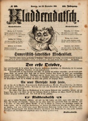 Kladderadatsch Sonntag 29. September 1850