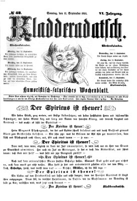 Kladderadatsch Sonntag 11. September 1853