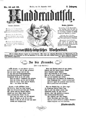 Kladderadatsch Sonntag 26. September 1858