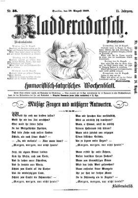 Kladderadatsch Sonntag 19. August 1860