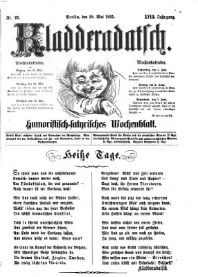 Kladderadatsch Sonntag 28. Mai 1865