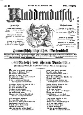 Kladderadatsch Sonntag 17. September 1865