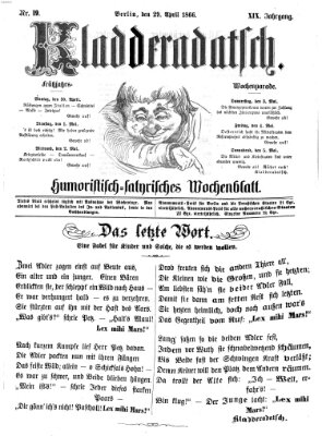 Kladderadatsch Sonntag 29. April 1866