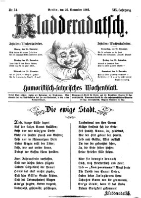 Kladderadatsch Sonntag 25. November 1866