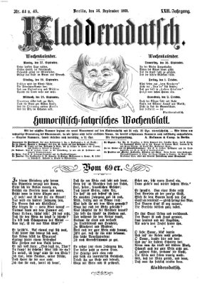 Kladderadatsch Sonntag 26. September 1869