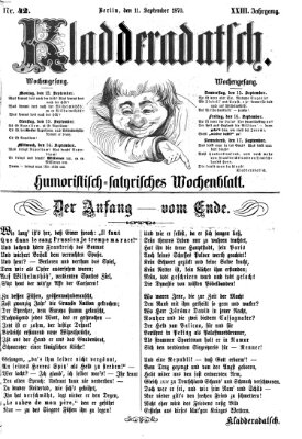 Kladderadatsch Sonntag 11. September 1870