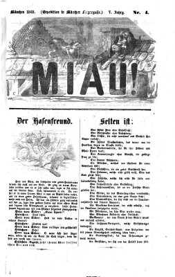 Miau Donnerstag 28. Januar 1869