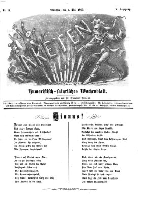 Raketen (Schalks-Narr) Samstag 6. Mai 1865