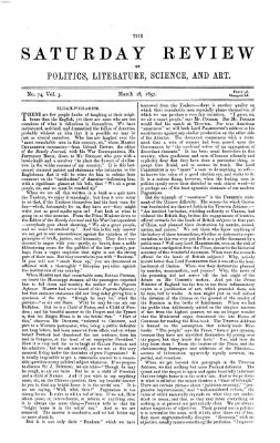 Saturday review Samstag 28. März 1857
