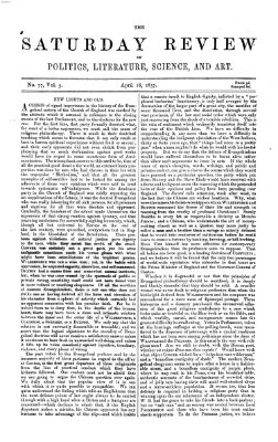 Saturday review Samstag 18. April 1857