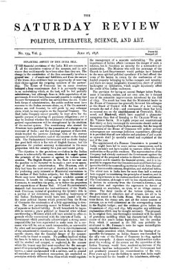 Saturday review Samstag 26. Juni 1858