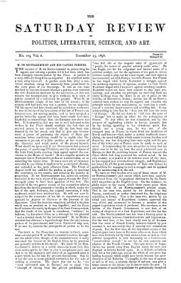 Saturday review Samstag 25. Dezember 1858