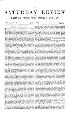 Saturday review Samstag 11. Juli 1863