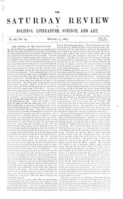 Saturday review Samstag 25. Februar 1865