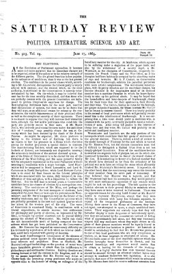 Saturday review Samstag 17. Juni 1865