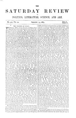 Saturday review Samstag 23. September 1865