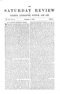 Saturday review Samstag 11. November 1865
