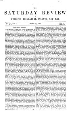 Saturday review Samstag 13. Oktober 1866