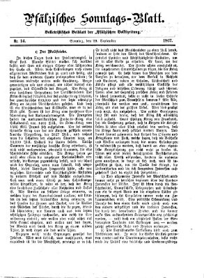 Pfälzisches Sonntags-Blatt (Pfälzische Volkszeitung) Sonntag 29. September 1867