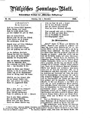 Pfälzisches Sonntags-Blatt (Pfälzische Volkszeitung) Sonntag 1. November 1868