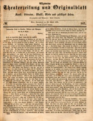 Allgemeine Theaterzeitung Samstag 22. August 1835