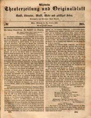 Allgemeine Theaterzeitung Mittwoch 14. Oktober 1835