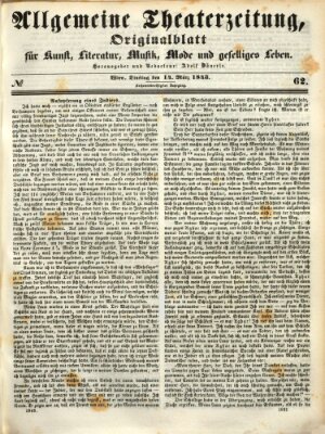 Allgemeine Theaterzeitung Dienstag 14. März 1843