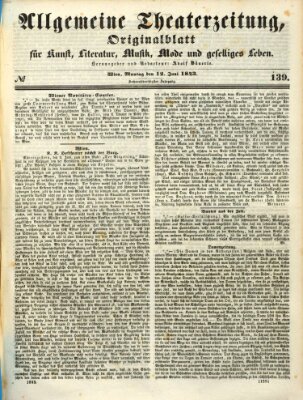 Allgemeine Theaterzeitung Montag 12. Juni 1843