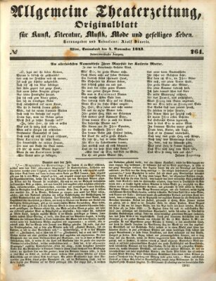 Allgemeine Theaterzeitung Samstag 4. November 1843